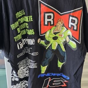 Civil Regime DragonBall Z Android 16 Men's Shirt Size XL Vintage Wash Black